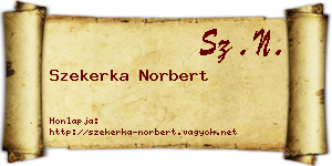 Szekerka Norbert névjegykártya